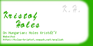 kristof holes business card